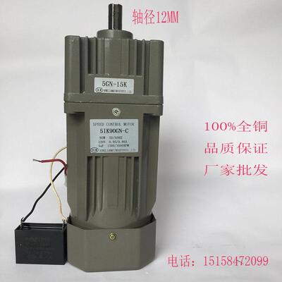 微型齿轮变速马达 90W 6GN减速箱380V220V110V交流调速定速电机