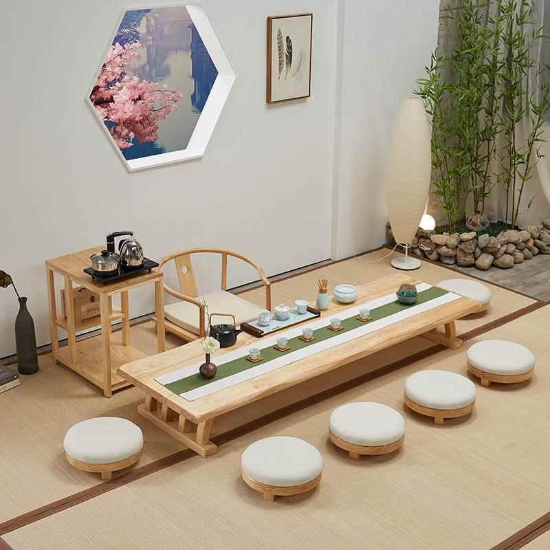 日式榻榻米PJL实木椅组合客厅长方形炕桌桌坐地飘茶台泡茶茶窗桌