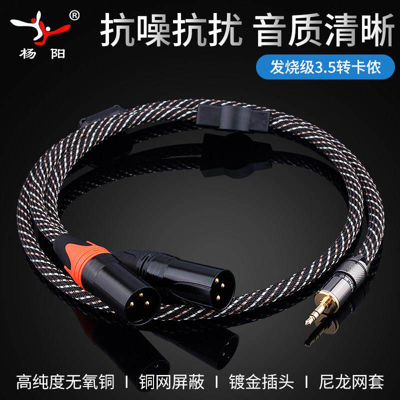 杨阳 3.5mm转双卡侬公母一分二麦克风话筒音频线三芯卡农母转换线