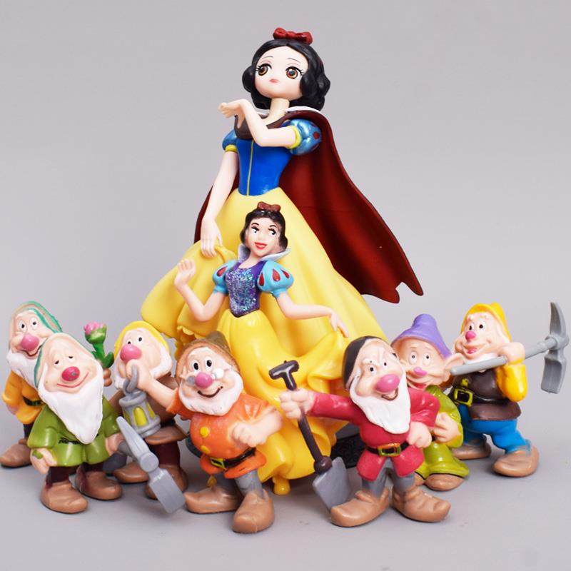 白雪公主和七个小矮人王后王子巫婆生日蛋糕摆件装饰玩具手办公仔图片