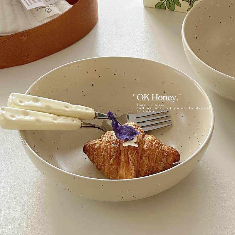 北欧ins釉下彩泼墨陶瓷深口汤盘大号水果沙拉家用咖喱饭蛋包饭汤,餐饮具,碗,淘宝优惠券,粉丝福利购,淘宝优惠卷