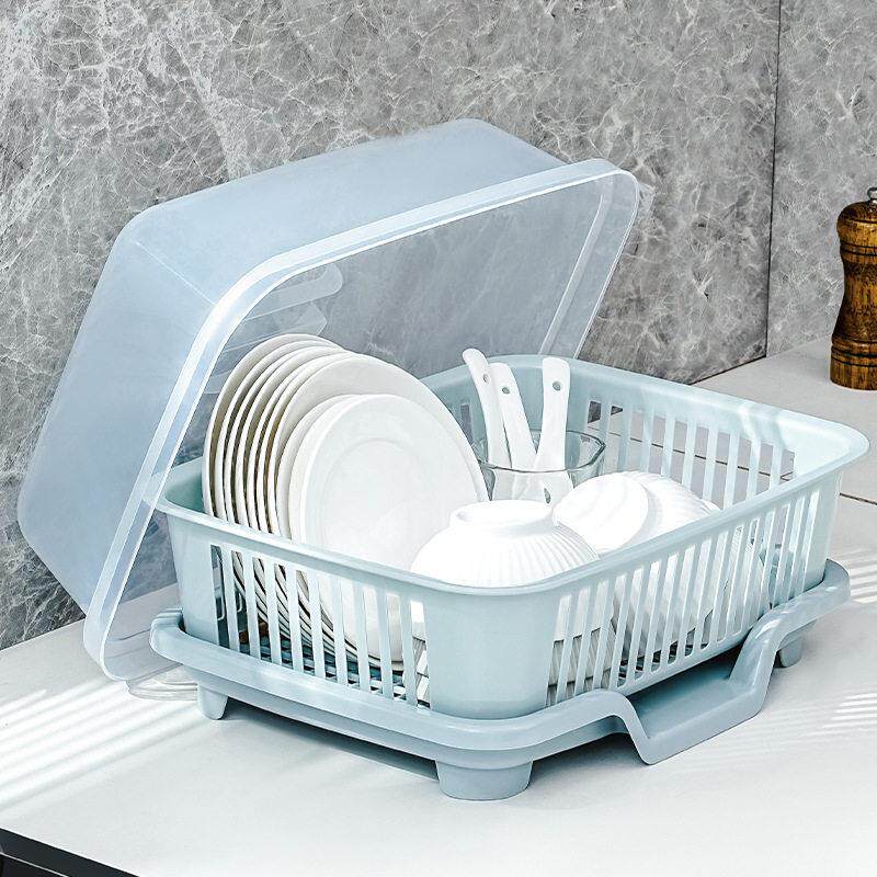 带盖子沥水碗盘架碗碟餐具收纳层架水槽置物架家用厨房碗筷滤水收