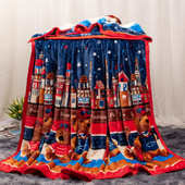 印花法兰绒毛毯双面绒薄盖毯办公午睡毯子保暖床单