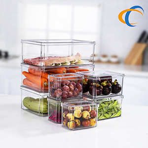 收纳盒收纳盒件套收纳批发pet盒带套装果蔬厨房保鲜盖零食七冰箱