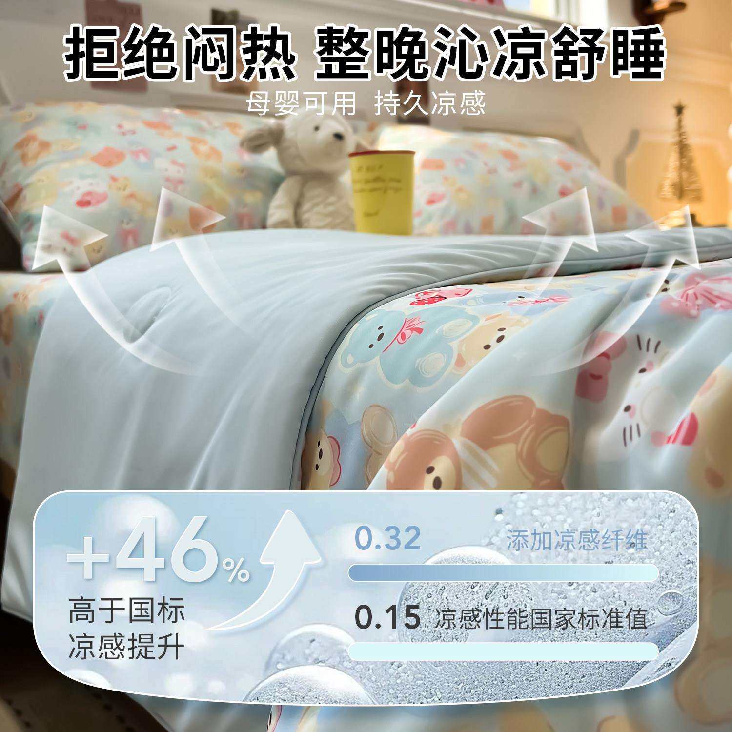 夏冰小皮凉被凉感空调被被夏季新款可机洗薄被夏子被芯单人202605