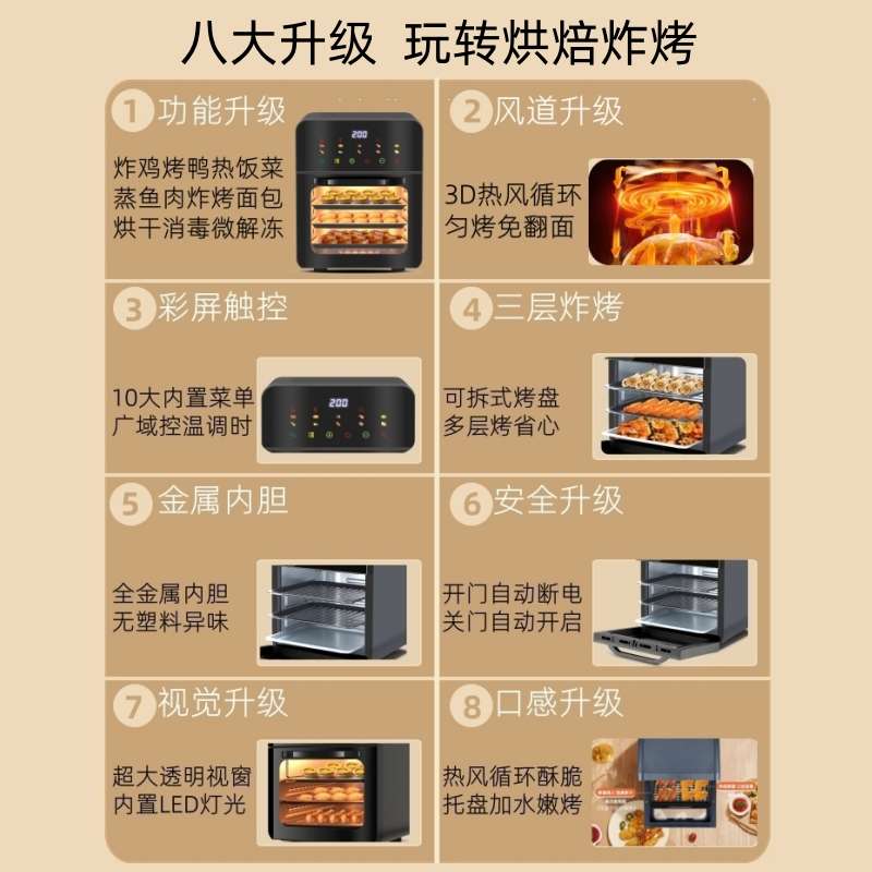 2025新款家用电烤箱迷你小型风炉烘焙专用炸烤箱空气炸锅一体机