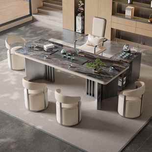 轻奢岩茶板桌简约现办公体室代809大气茶几烧水壶一泡茶台客厅大