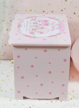 三丽鸥kitty双子星美乐蒂梦幻公主风家用木制饰品收纳盒首饰盒