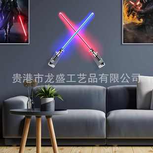 2个装/套决斗交叉双光剑架 魔杖黑剑展示架  垂直或水平光剑架