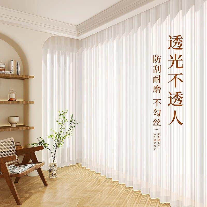 梦幻帘竖百叶窗帘纱帘透光不透人客厅阳台白纱飘窗纱帘2024新款沙