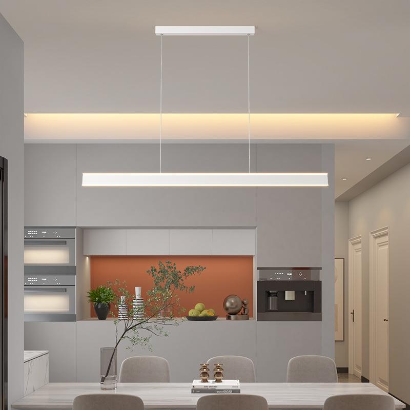 一字餐厅灯现代简约办公室长条灯极简饭厅餐桌灯吧台灯具餐厅吊灯