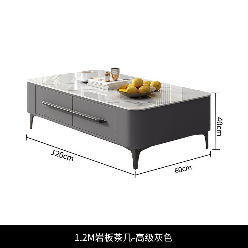 高档意DDC式极简客厅方形高脚茶几简约现户代小型岩茶几2025板新