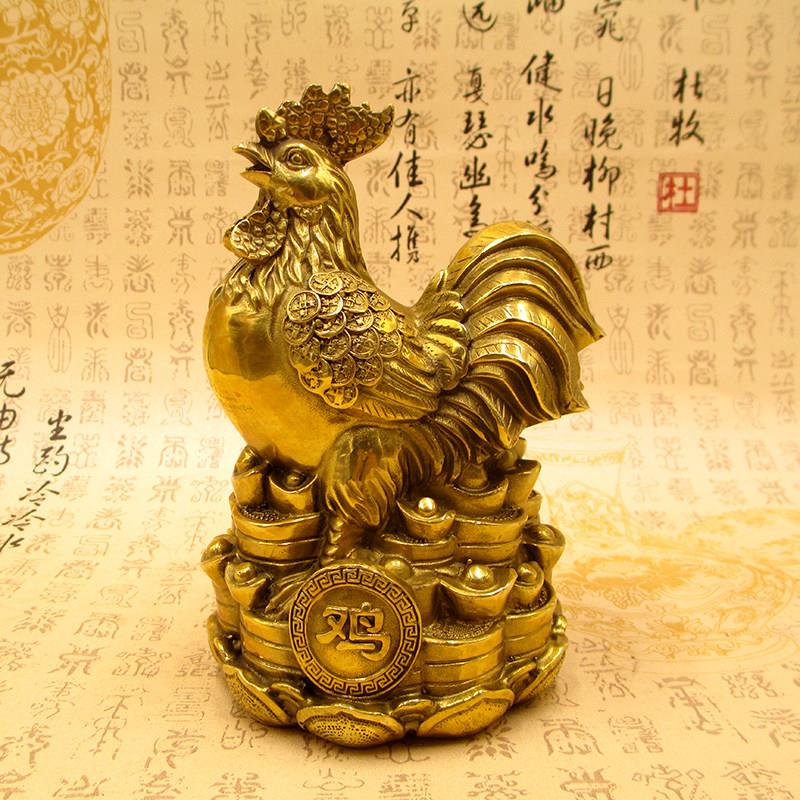 纯铜金鸡摆件大号十二生肖铜公鸡工艺礼品摆饰招财镇宅家居装饰风图片