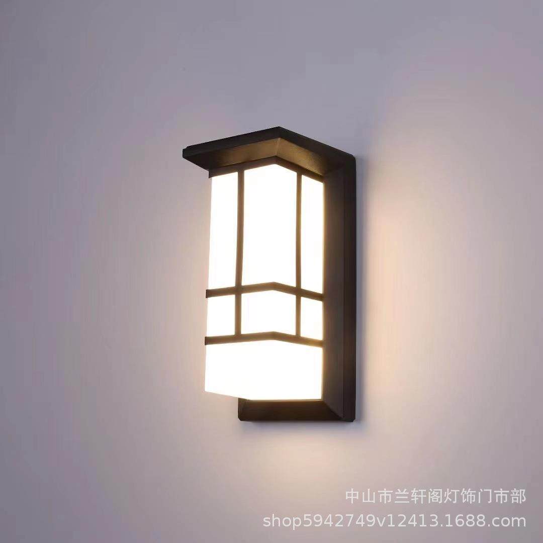 LED户外新中式防潮壁灯花纹入户室内客厅防水阳台门口庭院灯墙灯