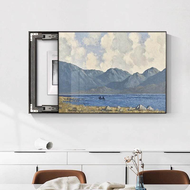 北欧电表箱装饰画免打孔现代简约客厅配电箱遮挡风景挂画餐厅轻奢
