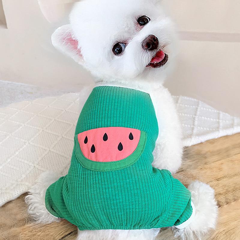 冬季吊带四脚衣宠物狗狗小型犬猫咪泰迪博美雪纳瑞比熊衣服秋冬款