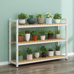 花架置物架多层铁艺碳化户外落地实木质室内阳台多肉绿萝花盆裕康