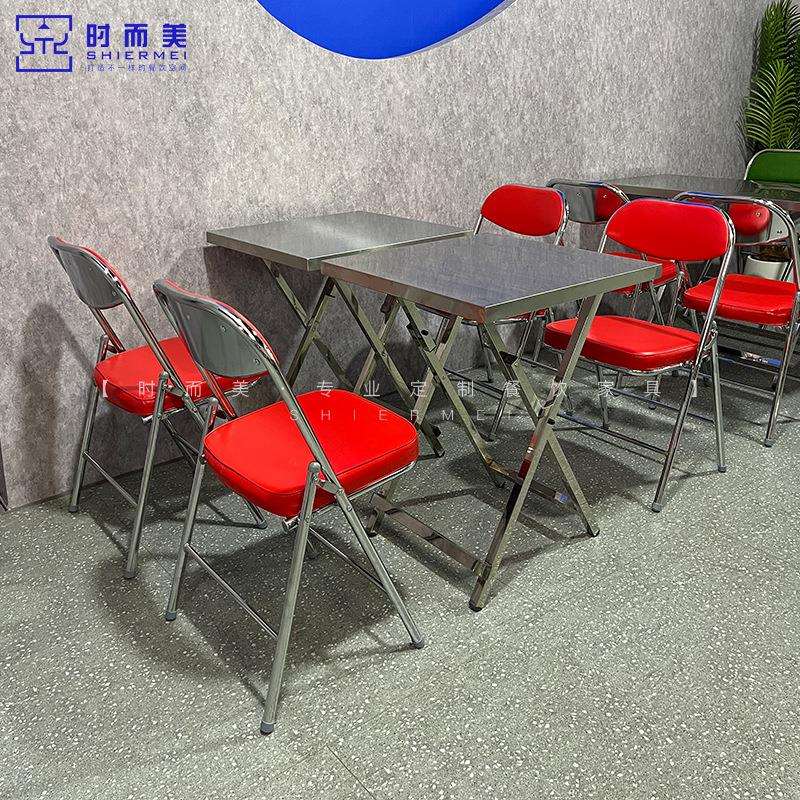 港风冰室茶餐厅桌椅组合复古东 南亚泰式大排档烧烤小吃店折桌椅
