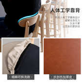 北欧实木家用靠背吧台椅现代简约高脚凳吧台凳奶茶店前台酒吧椅子