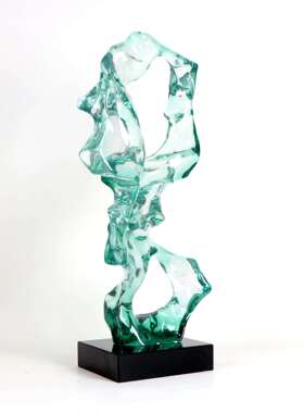 绿色太湖石抽象雕塑摆件艺术玄关电视柜装饰品轻奢高档办公室摆设