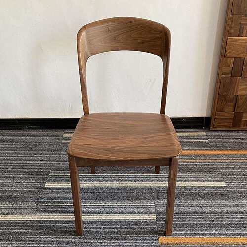 小兔匠北美黑胡桃餐椅北欧轻奢椅子新中式靠背椅家用餐厅实木餐椅