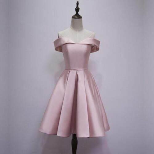 Short formal prom evening dress Plus size off shoulder satin