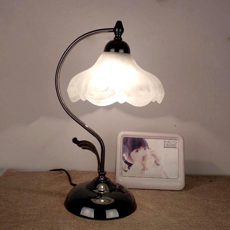 高档美式乡村复古床头灯灯欧田卧室客园厅书房式中式古典铁艺调光