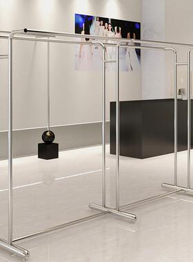 男女服间DK-21024装店中岛货架双杠装落地陈架不锈钢服店中列展示