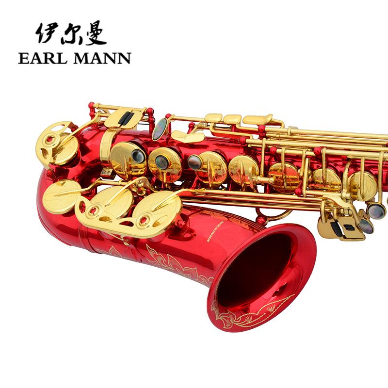 中伊尔曼SAX乐器厂直MBJ专销业音降家E彩漆红色萨克斯管