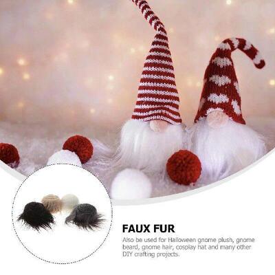 4 Pcs Artificial Fur Fabric Faux Fluffy Hats Beard Shaggy