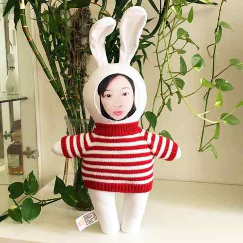 正品兔照片定制真人形子抱兔枕i玩ns网红偶来图订做创意情人节礼