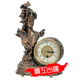 仿古钟表 古典座钟 机械钟 工艺钟表 欧式发条钟表 铜铸少女钟