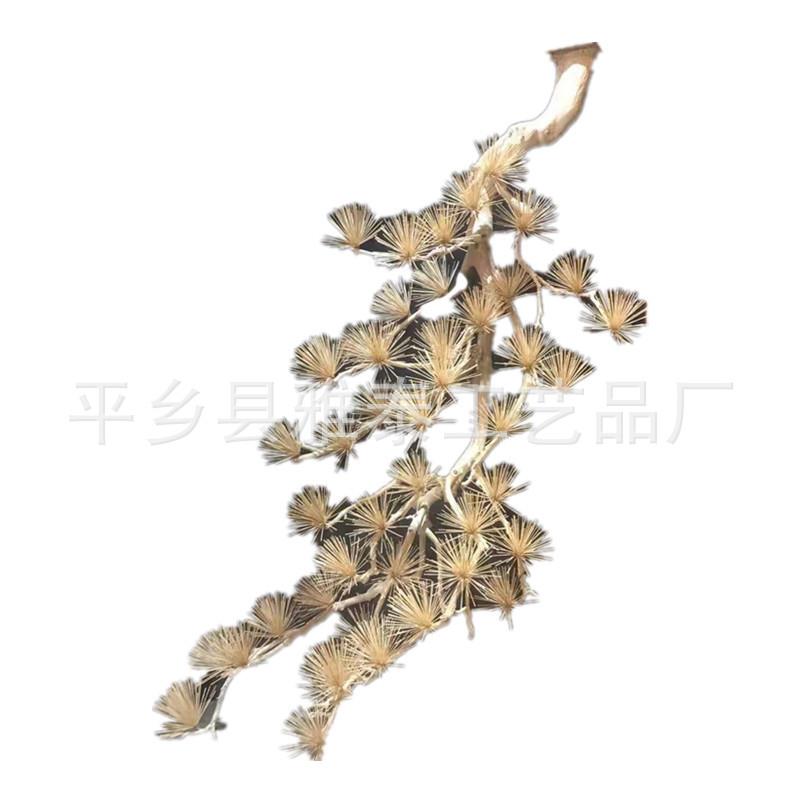 新中式大型仿真植物壁挂装饰枯树悬挂迎客松倒挂松树玄关客厅吊顶