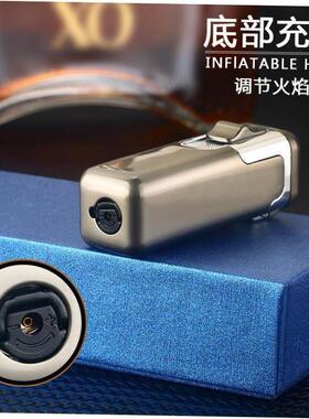 Metal Blue Flame Turbo Butane Gas Lighter Cigar Mens Gift
