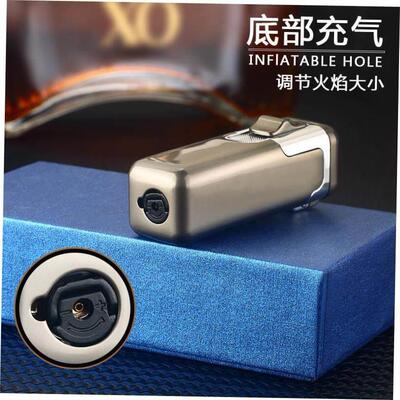Metal Blue Flame Turbo Butane Gas Lighter Cigar Mens Gift