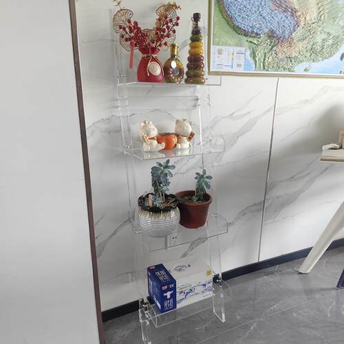 亚克力靠墙书架卧室多层展示架创意陈列架落地透明花架浴室置物架