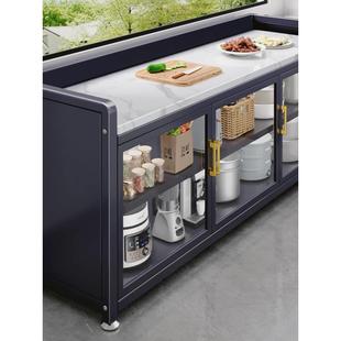 解忧岩板厨房置物柜切菜桌操作台多层餐边柜储物柜可移动小岛台