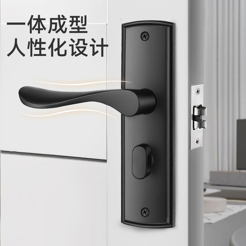 单舌门锁家用卫生间洗手间浴室锁通用型室内卧室锁具门把手套新款