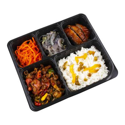 一次性加厚分格塑料餐盒五格六格商务外送高档打包盒带盖子可微波