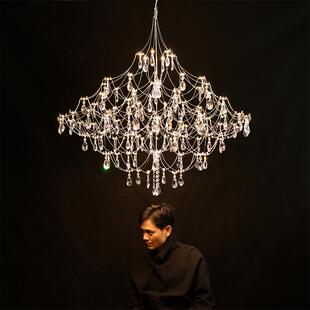 萤火虫吊灯式 法水晶吊灯客厅水厅晶灯设819计感灯餐卧室楼梯大吊