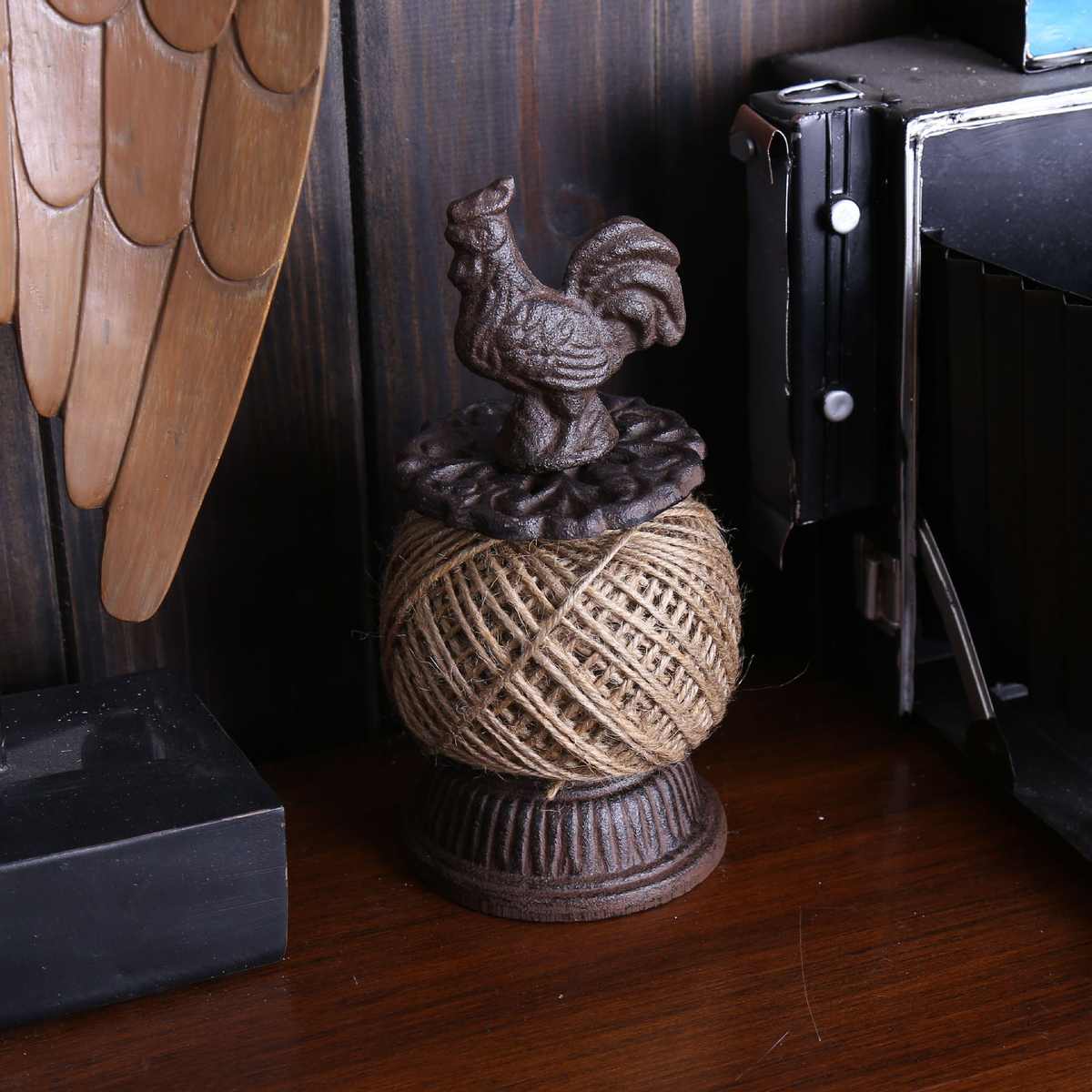 ZAKKA杂货铁艺工艺品 DIY工具 麻绳 剪刀 辅料 铸铁公鸡绕线轴