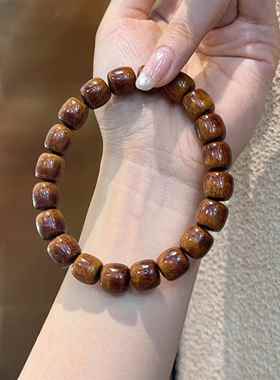 紫金鼠桶珠单圈手串文玩时尚饰品佛珠手炼简约百搭饰品男女款盘玩