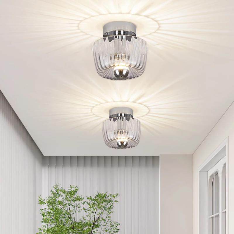 中古风包豪斯氛围过道灯卧室床头背景墙玻璃壁灯个性入户玄关吸顶