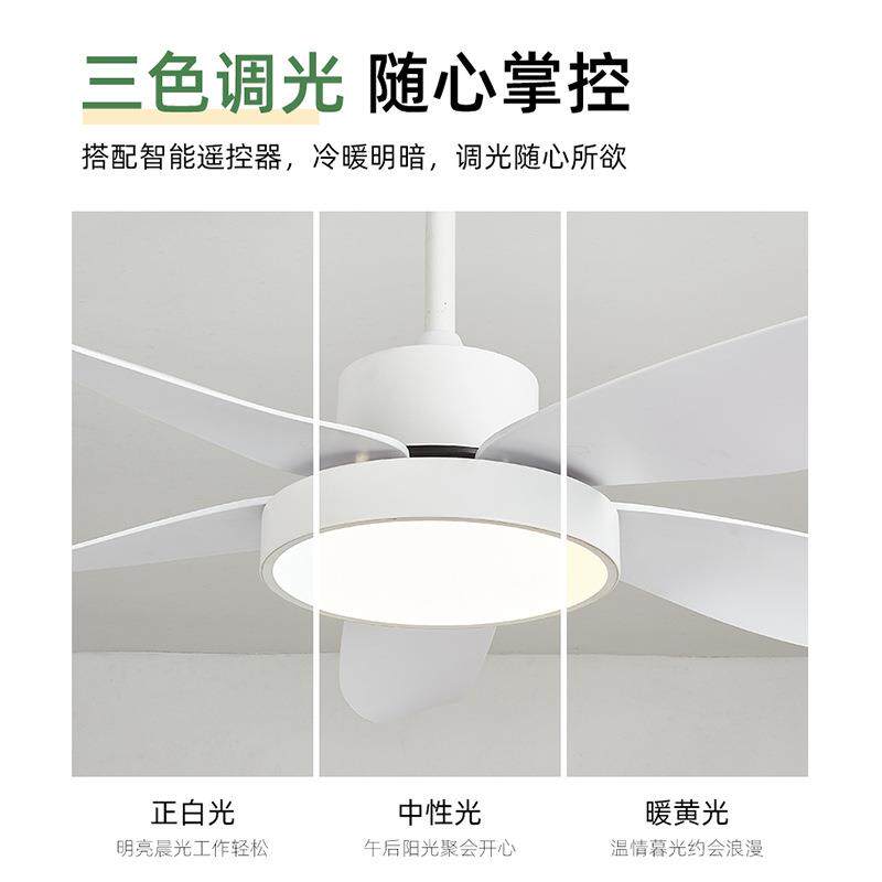北欧led风扇灯固定叶白色简约卧室客厅灯餐厅咖啡店民宿电扇灯
