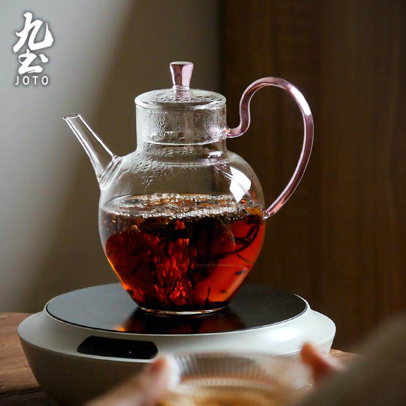 九土耐热玻璃茶壶彷宋手执壶中式泡茶壶可煮带过滤单壶花茶壶茶具