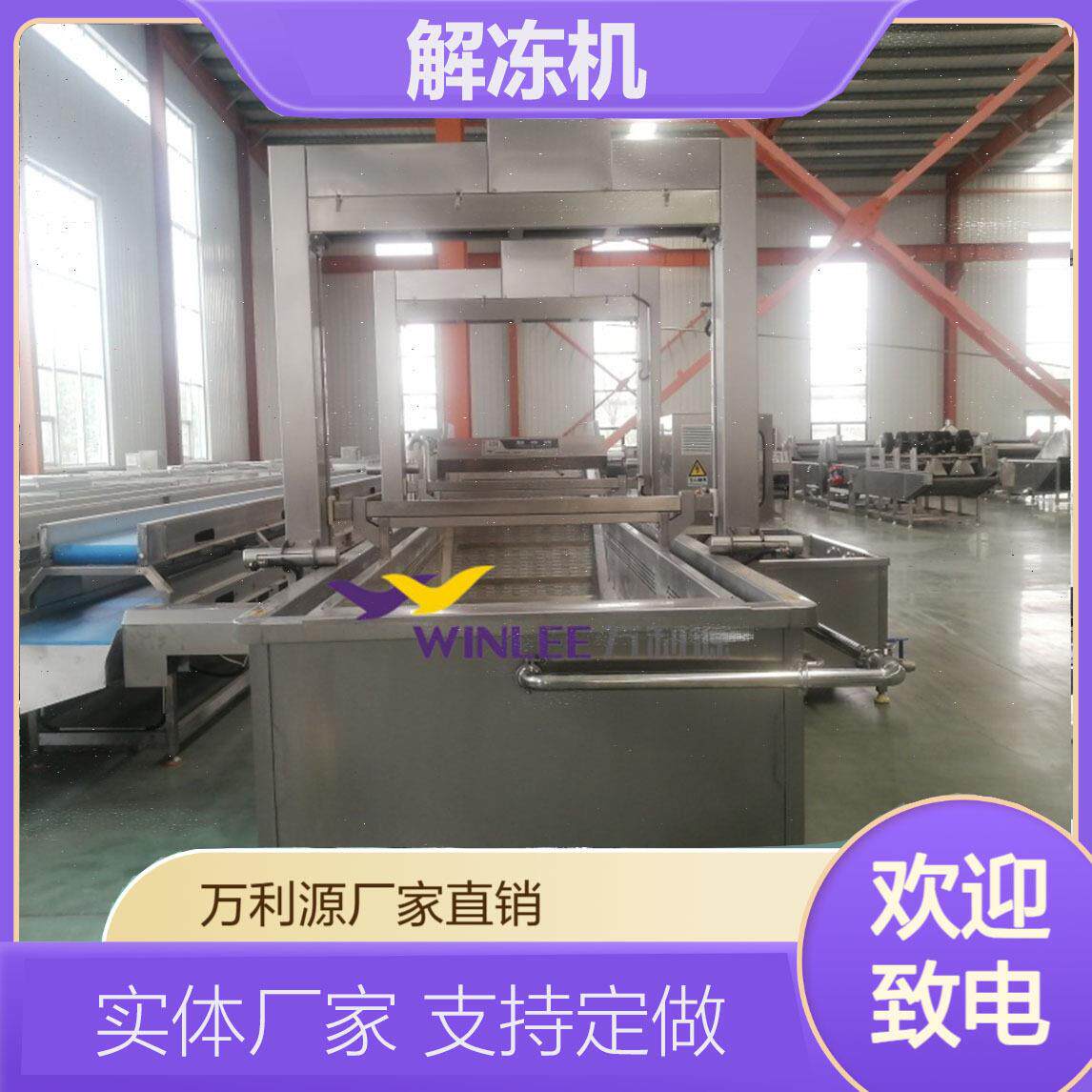 肉禽水产冻品快速化冻设备多功能蒸汽解冻机小鱼仔冻盘解冻线