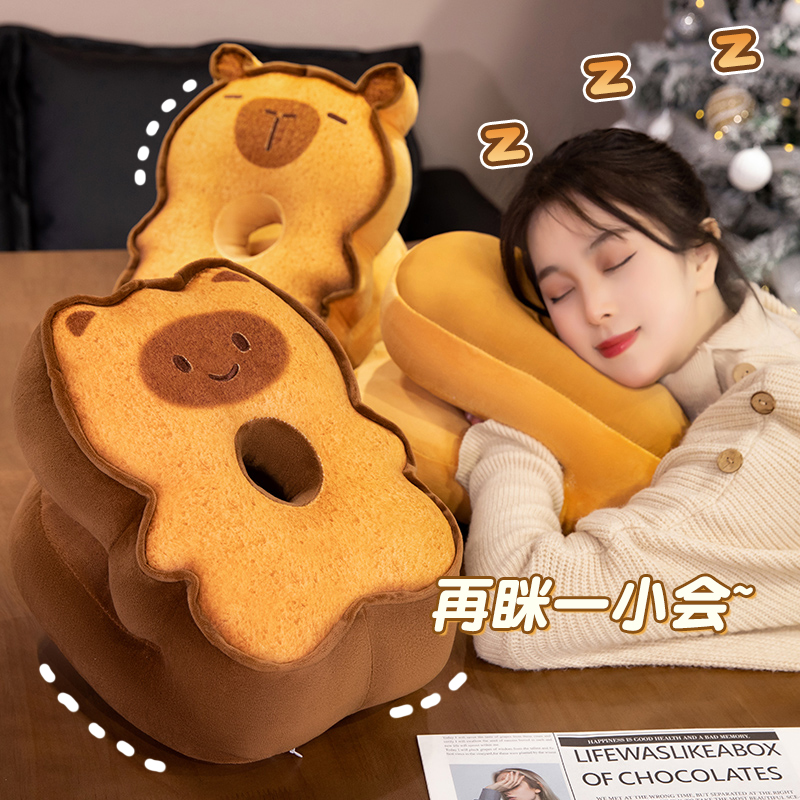 可爱动物吐司儿童午睡枕女生睡觉枕头趴睡枕桌上午休神器趴枕抱枕