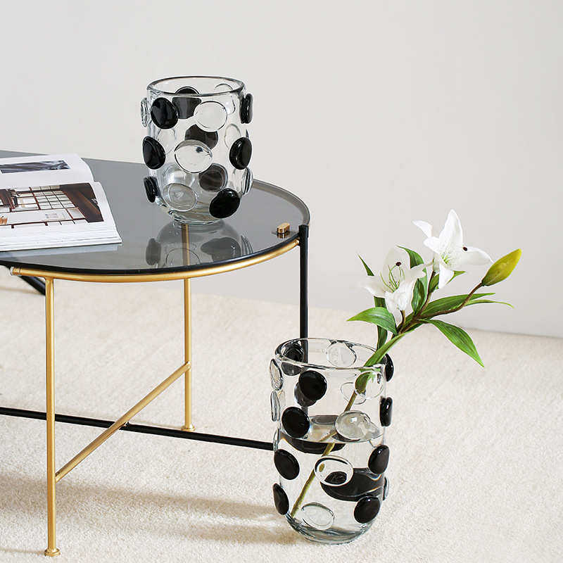 北欧轻奢玻璃花瓶摆件创意简约客厅餐桌插花透明干花装饰ins风,家居饰品,花瓶,淘宝优惠券,粉丝福利购,淘宝优惠卷