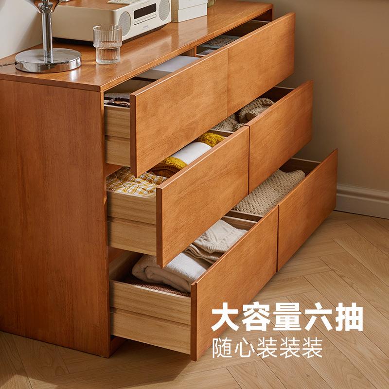 实木梳妆台斗柜一体卧室化妆桌椅简约现代转角床尾柜收纳柜储物柜