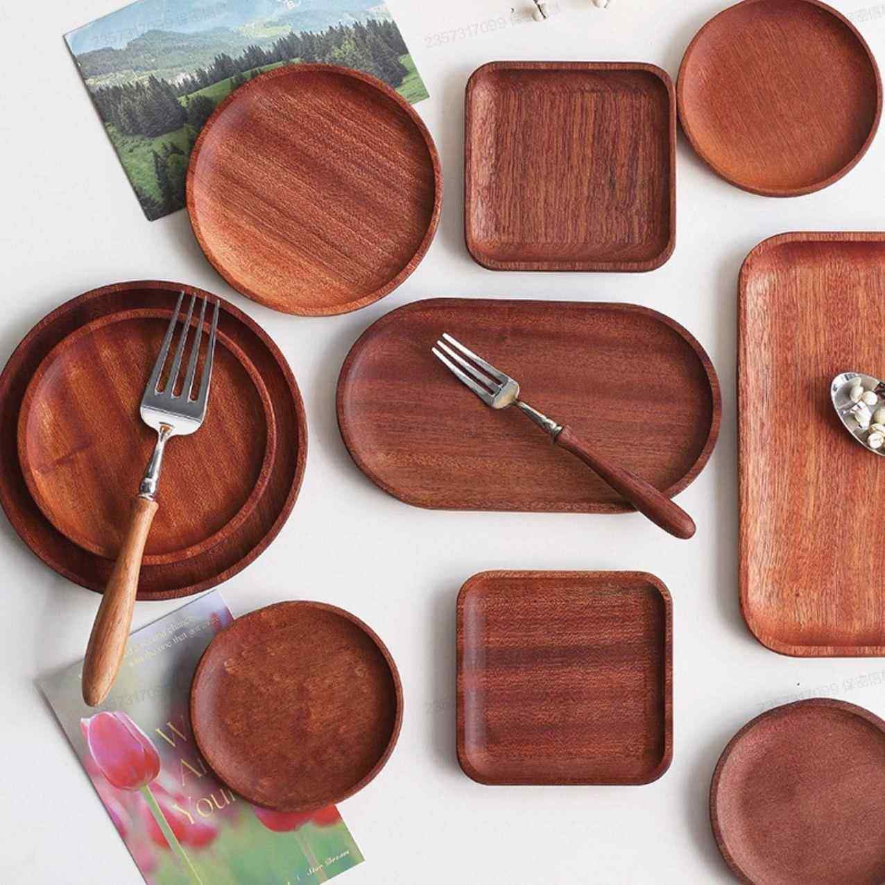 日式木质托盘长方形圆形椭圆乌檀木托盘甜品摆件首饰收纳盘碟子,餐饮具,餐用托盘,淘宝优惠券,粉丝福利购,淘宝优惠卷